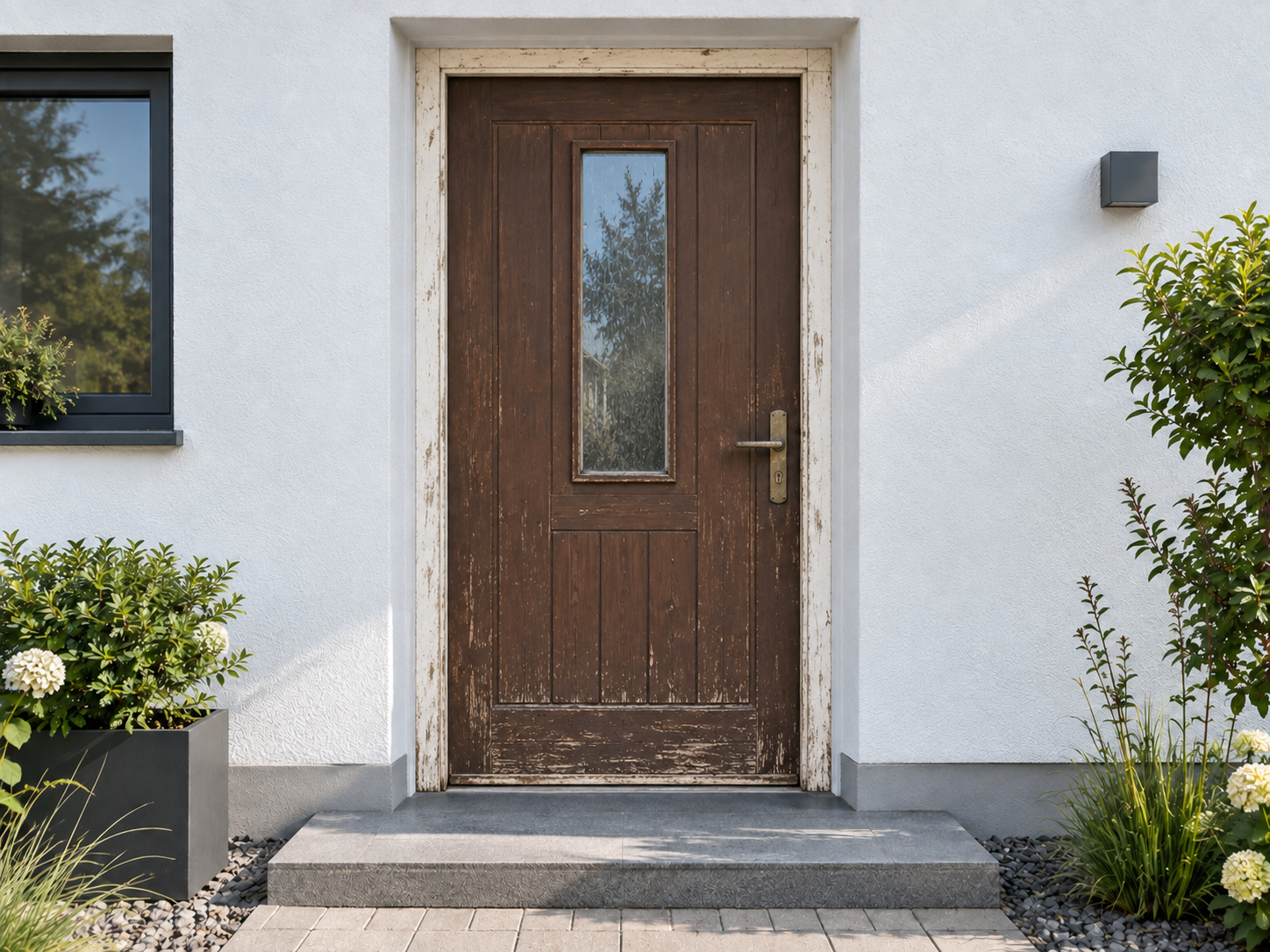 Alte Haustür vor der Sanierung